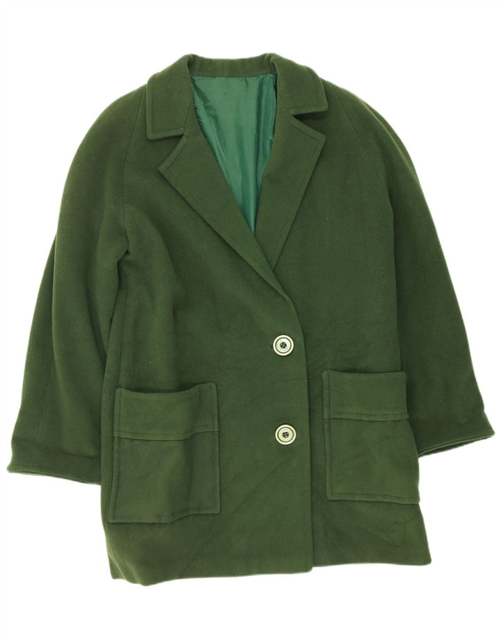 Vintage Womens Overcoat UK 14 Medium Green