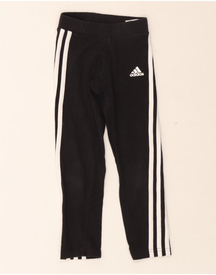 ADIDAS Girls Leggings 6-7 Years Black Cotton Vintage Adidas and Second-Hand Adidas from Messina Hembry 