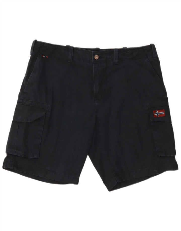 Napapijri Mens Cargo Shorts W36 Large Navy Blue Cotton