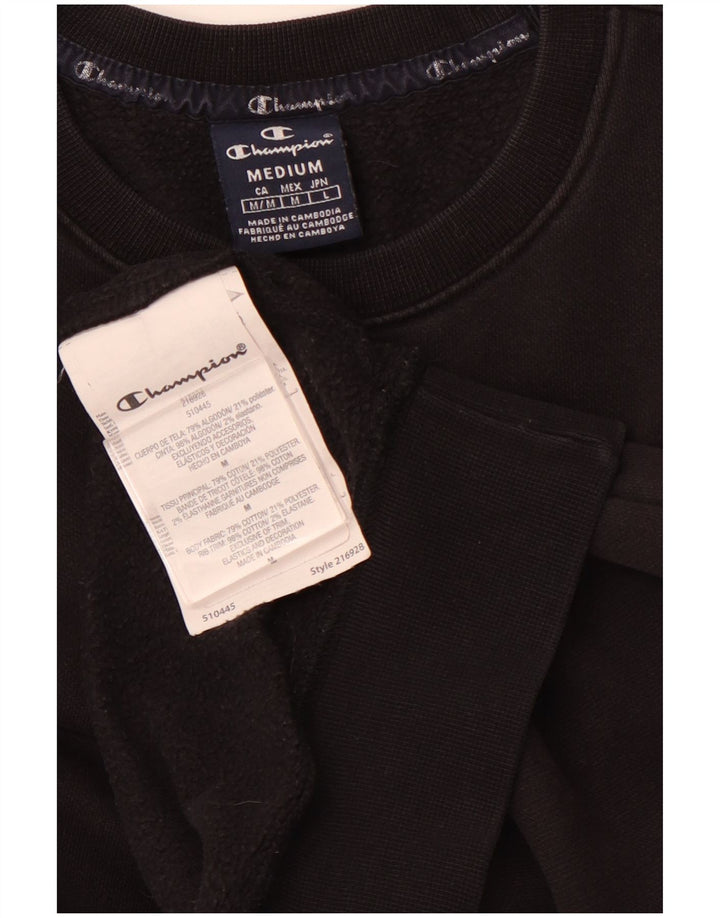 CHAMPION Mens Graphic Sweatshirt Jumper Medium Black Cotton