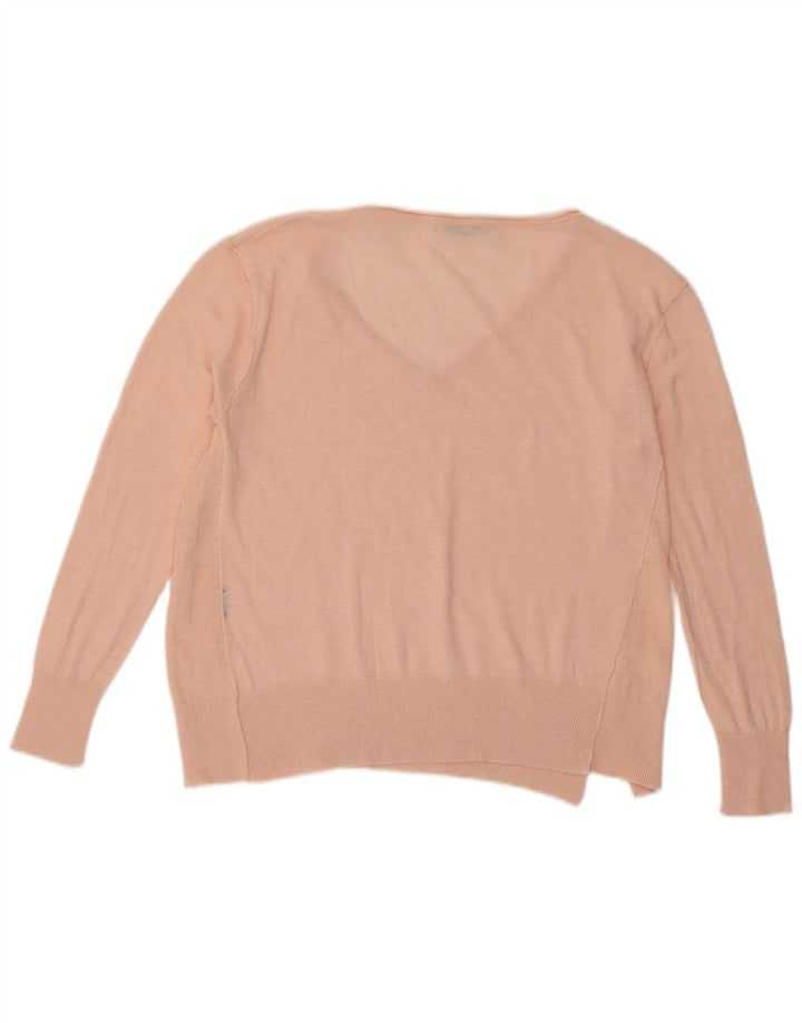 Zara Womens V-Neck Jumper Sweater UK 10 Small Pink