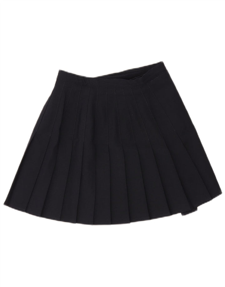 Vintage Womens Mini Pleated Skirt UK 10 Small Navy Blue