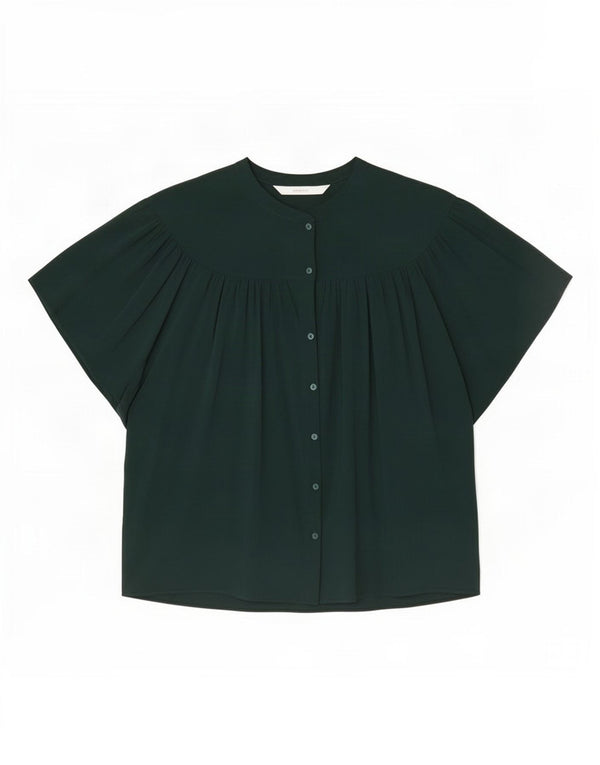 Zara Womens Trafaluc Chemise à manches courtes chauve-souris Blouse UK 14 Vert moyen