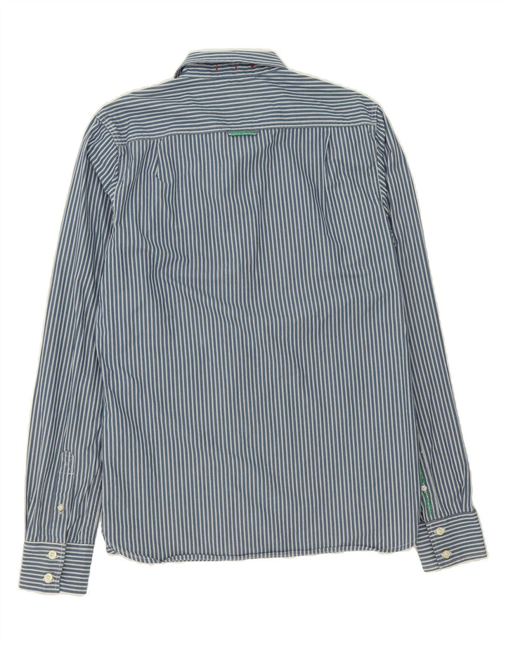 SUPERDRY Mens Shirt 2XL Blue Pinstripe Cotton Vintage Superdry and Second-Hand Superdry from Messina Hembry 
