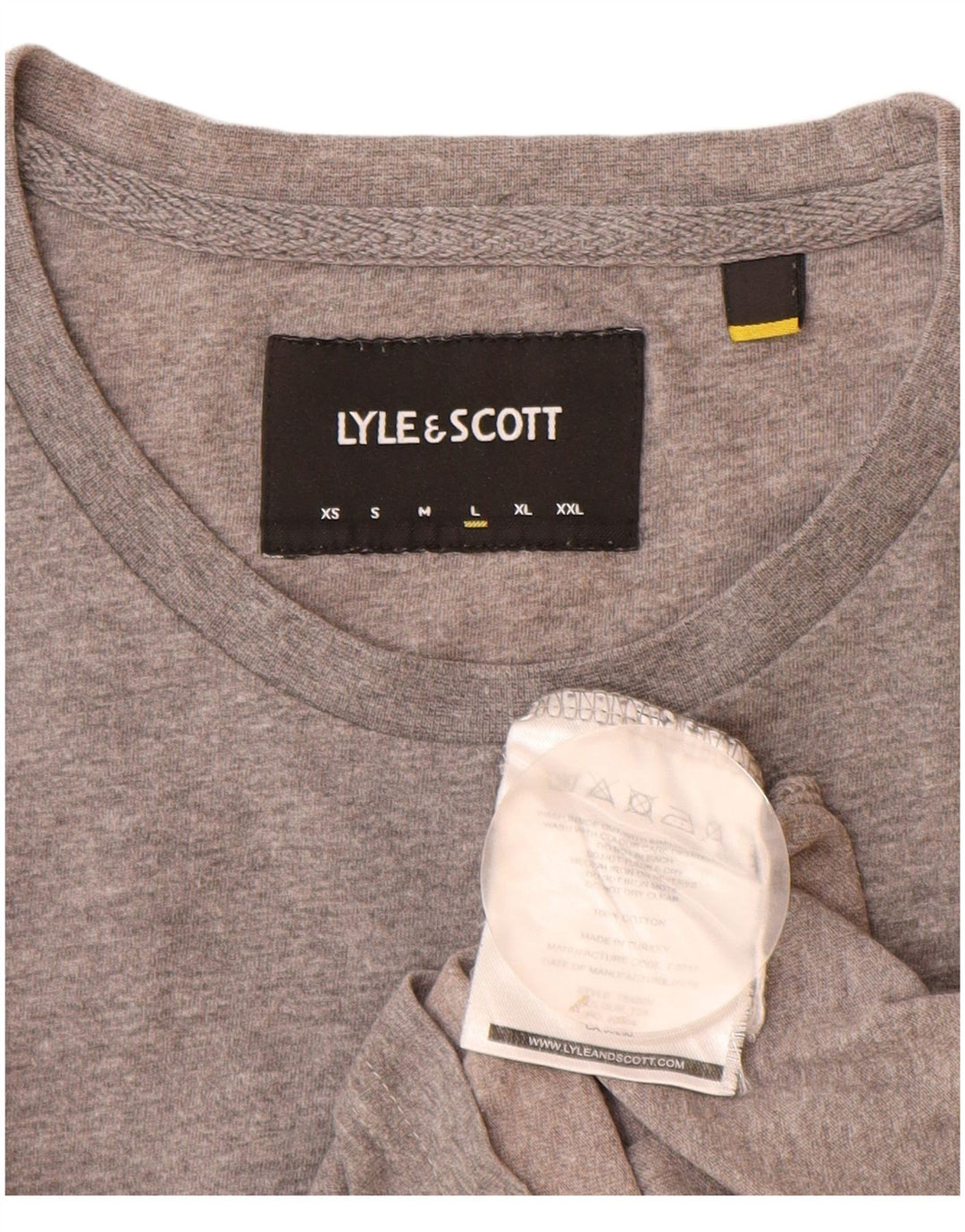 Lyle & Scott Mens T-Shirt Top Large Grey Cotton