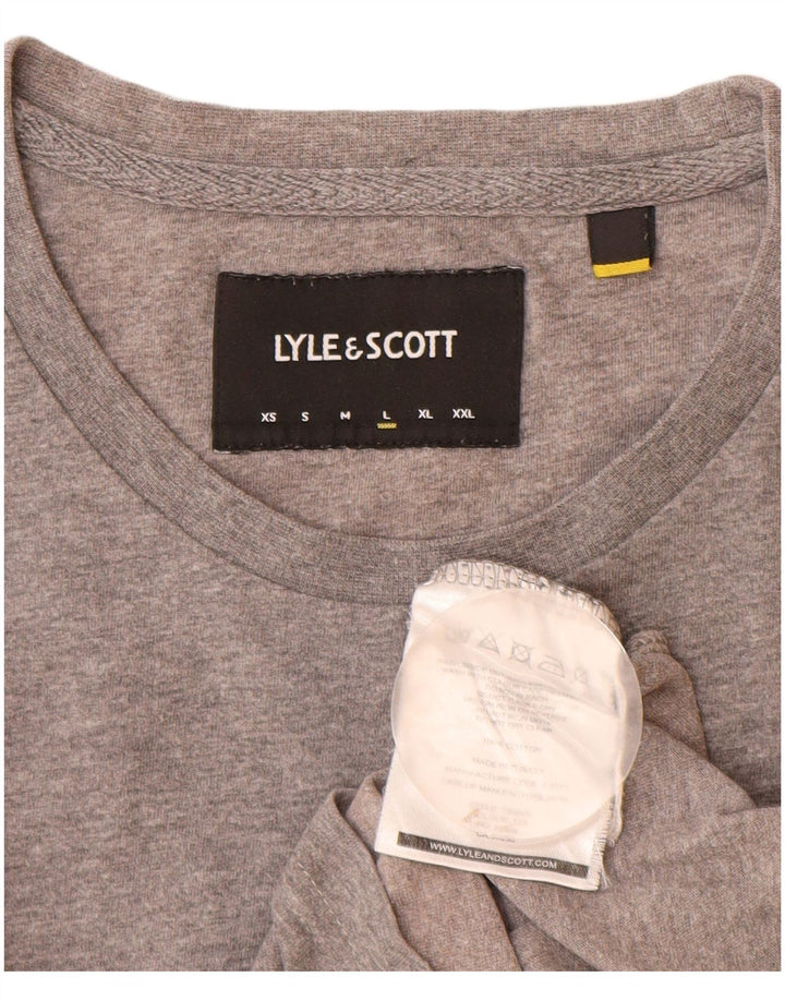 Lyle & Scott Mens T-Shirt Top Large Grey Cotton
