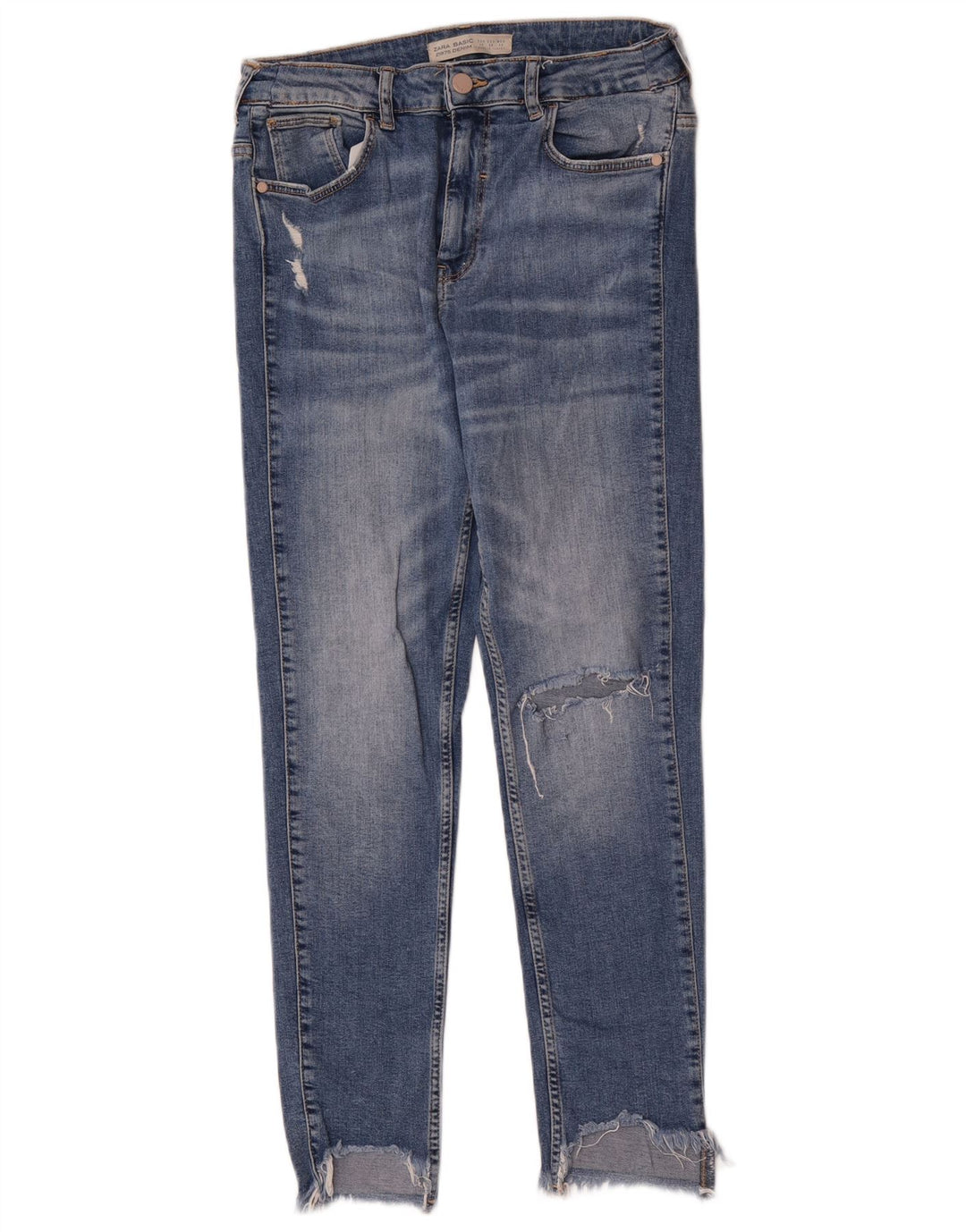 Zara Womens Distressed Skinny Jeans EU 40 Medium W30 L27 Blue