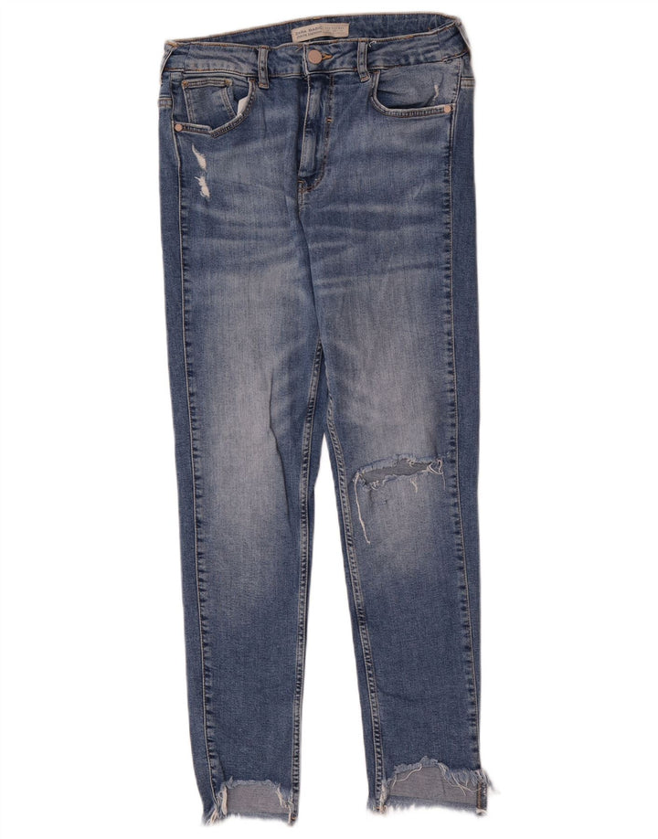 Zara Womens Distressed Skinny Jeans EU 40 Medium W30 L27 Blue