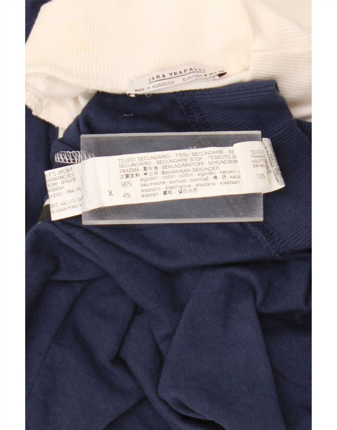 Zara Herre Trafaluc Graphic Sweatshirt Jumper Medium White Colourblock