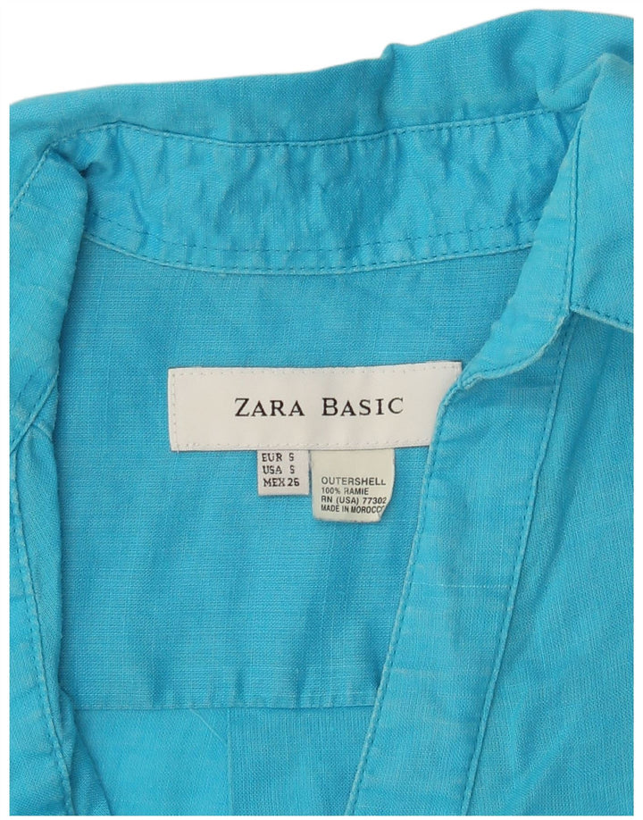 Damska sukienka koszulowa Zara UK 10 Small Blue Ramie