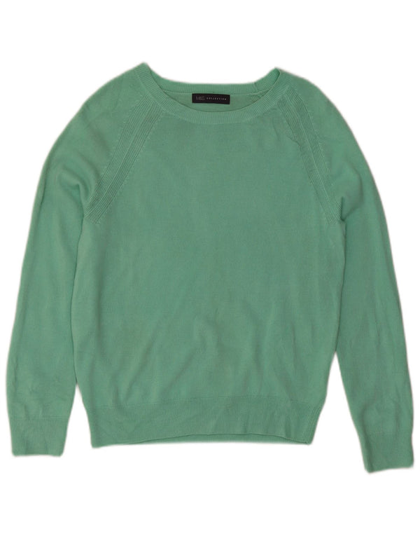 Marks & Spencer Dame Boat Neck Jumper Sweater UK 10 Small Green Acryl