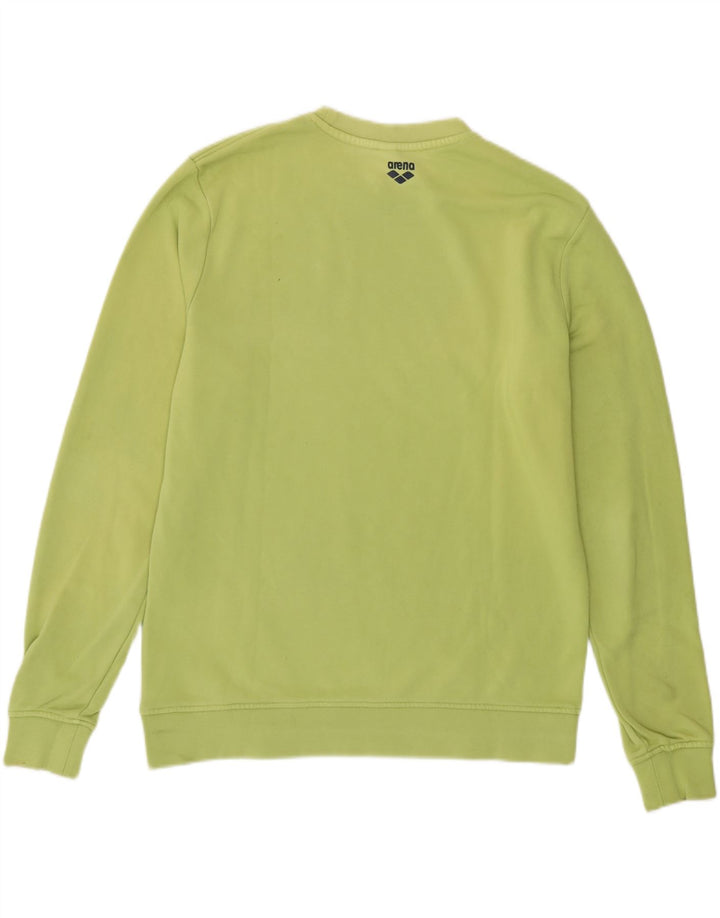 ARENA Mens Graphic Sweatshirt Jumper Medium Green Cotton