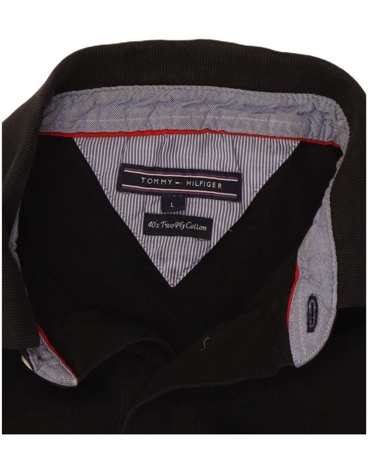 Tommy Hilfiger Mens Polo Shirt Large Black
