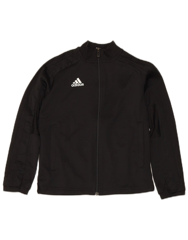 Adidas Boys tréningruha felső kabát 7-8 év fekete poliészter