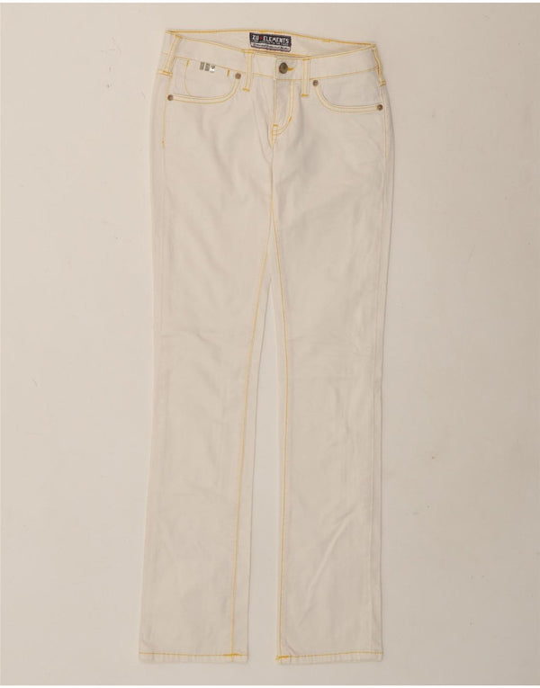 Jeans dritti da donna Zu Elements W24 L32 cotone bianco