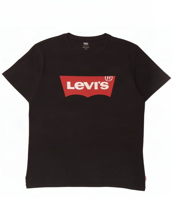 Camiseta gráfica masculina Levi's Top médio algodão preto