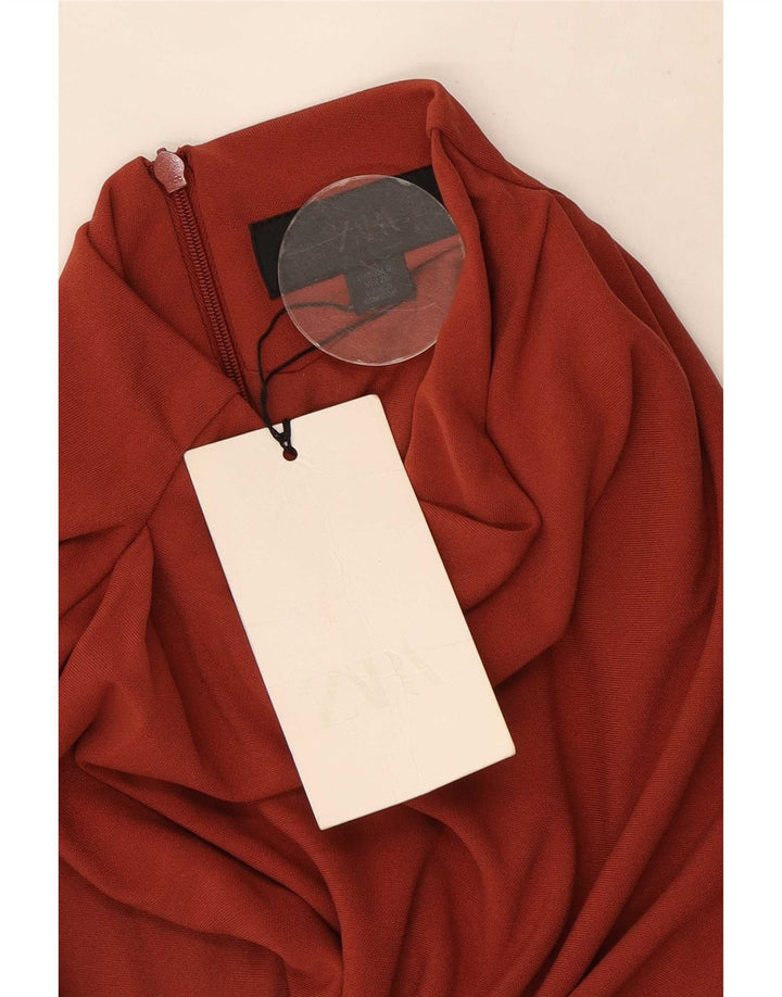 Zara Womens Sleeveless Maxi Dress UK 10 Small Red