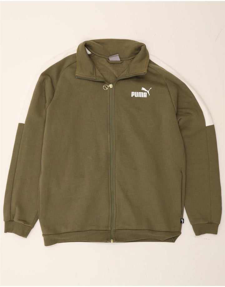 Puma Veste de Survêtement Homme Kaki Moyen Colorblock Cotton