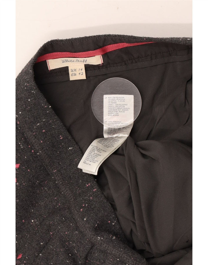 Fusta mini pentru femei White Stuff UK 14 Large W34 Gri Floral Poliester