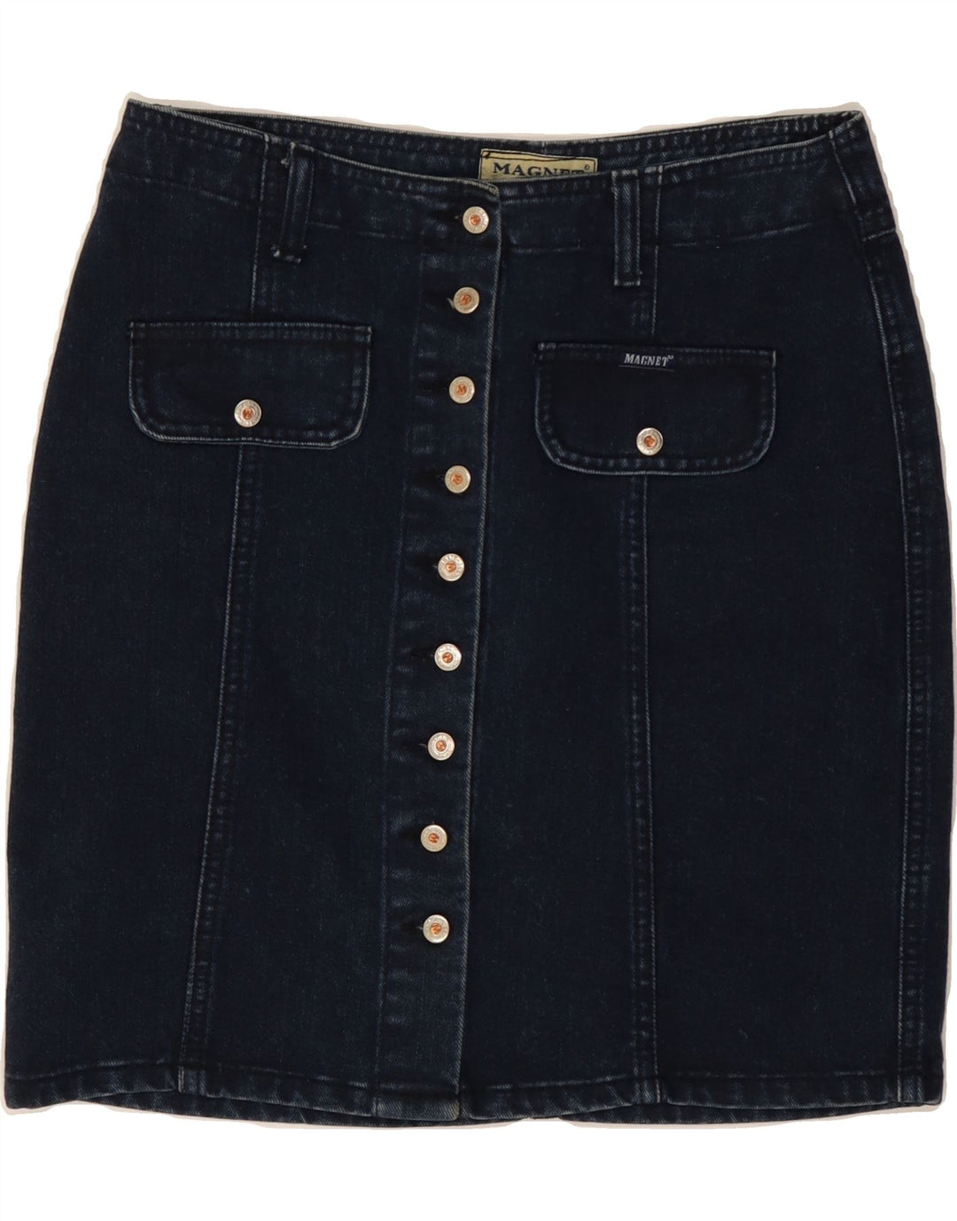 VINTAGE Womens Denim Skirt IT 40 Small W27  Navy Blue