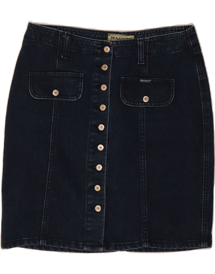 VINTAGE Womens Denim Skirt IT 40 Small W27  Navy Blue