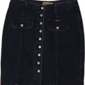 VINTAGE Damen Jeansrock IT 40 Small W27 Marineblau
