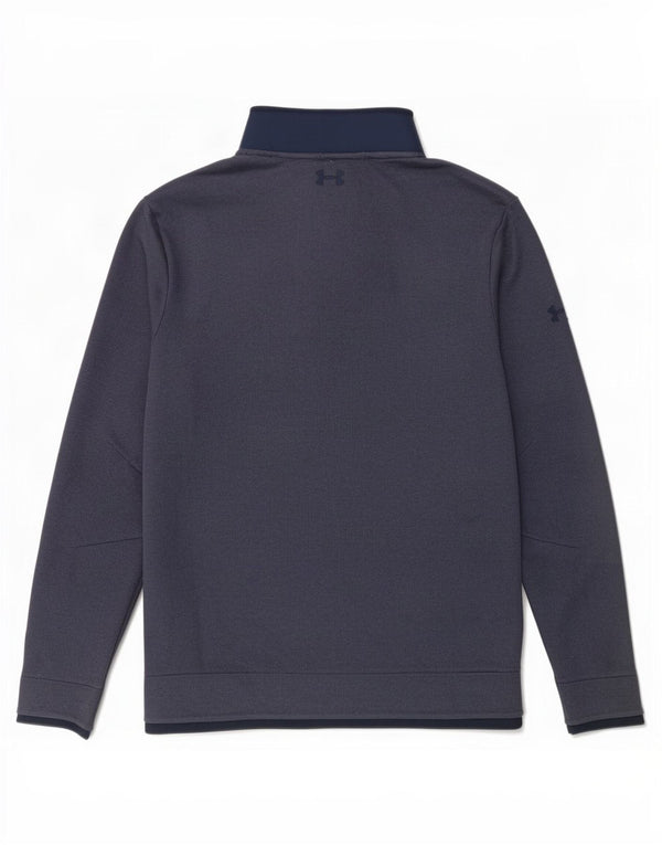 Under Armour Mens Cold Gear Botão Pescoço Moletom Jumper Médio Azul Marinho