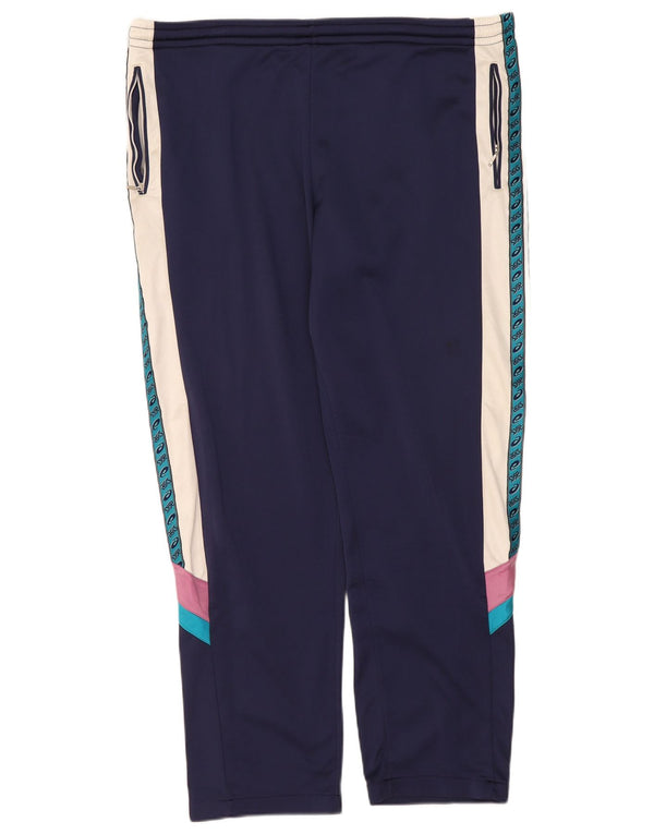 Asics Mens Graphic Tracksuit Trousers IT 52 XL Navy Blue Colourblock