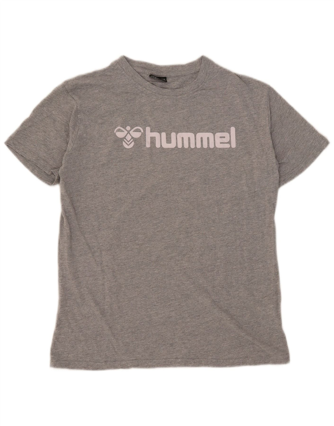Hummel Herre grafisk T-shirt Top Medium Grey Flecked Bomuld