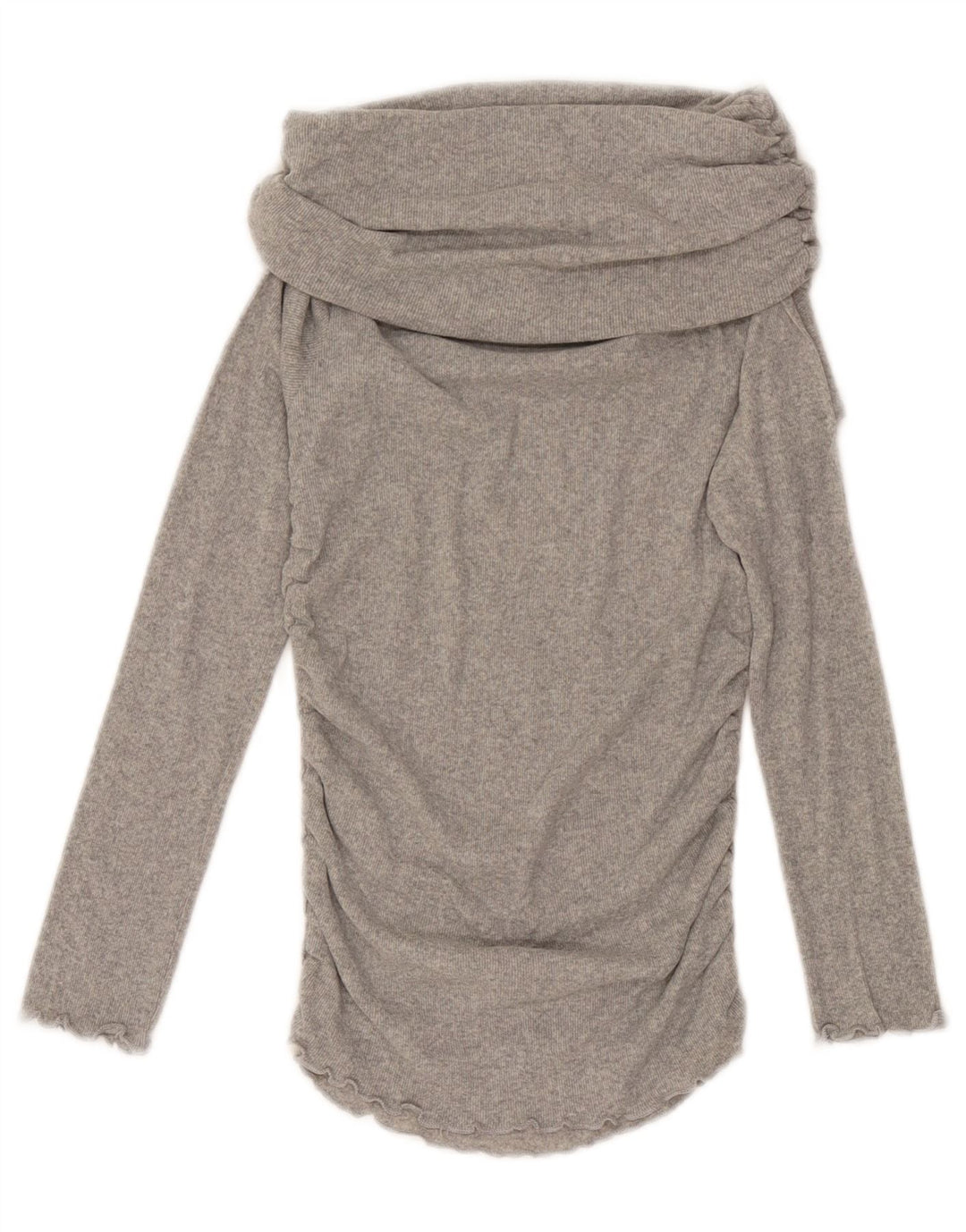 Zara Dame Roll Neck Top Langærmet UK 12 Medium Grey Flecked