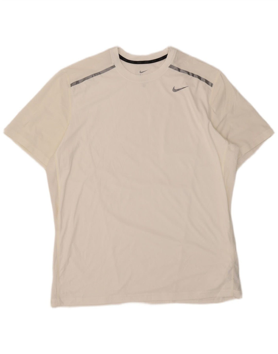 Nike Mens Dri Fit T-Shirt Top XL White Polyester