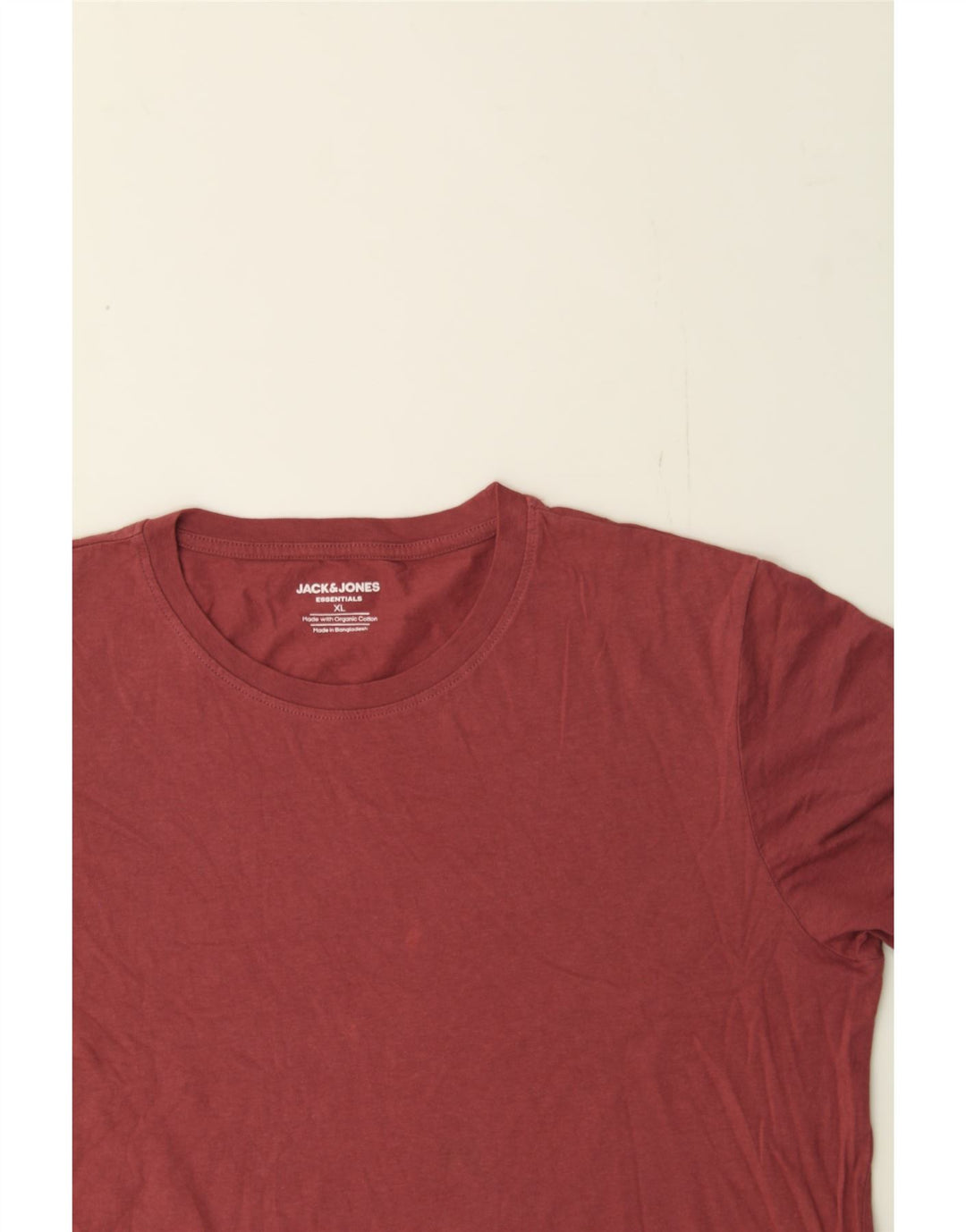 JACK & JONES Mens T-Shirt Top XL Maroon Cotton Vintage Jack & Jones and Second-Hand Jack & Jones from Messina Hembry 