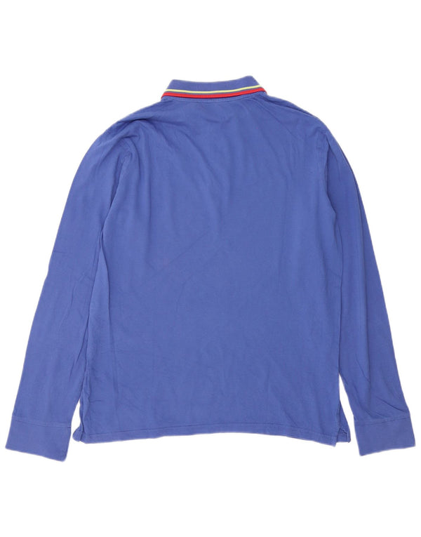 Diadora Langærmet Polo Shirt til mænd Stor lilla stribet bomuld
