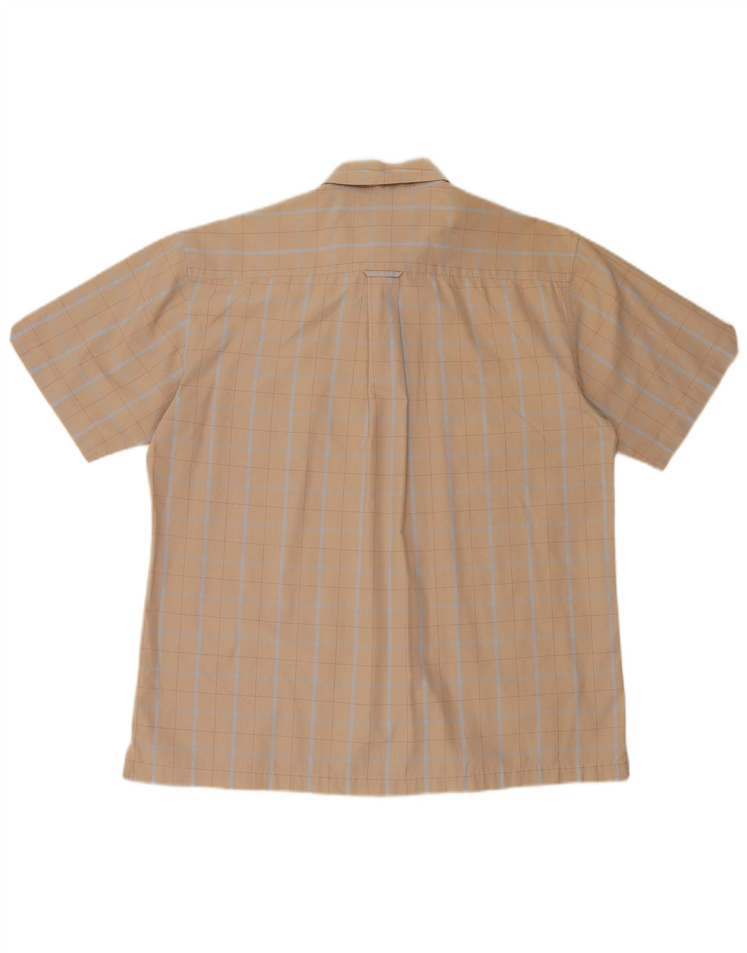 Ben Sherman Mens Short Sleeve Shirt Large Beige Check