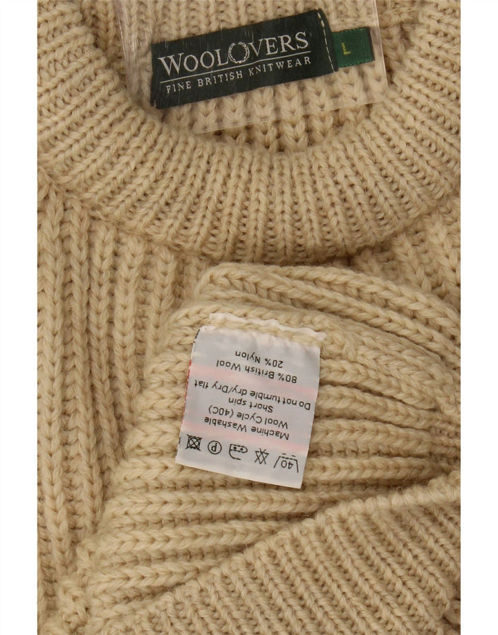 WoolOvers Dame sweater med rund hals DK 16 Stor beige uld