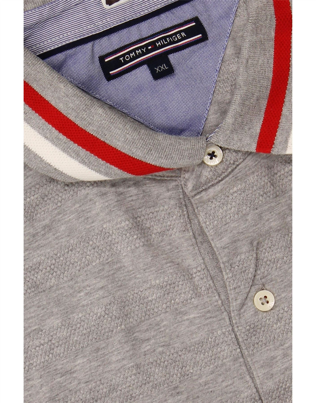 TOMMY HILFIGER Mens Polo Shirt 2XL Grey Cotton Vintage Tommy Hilfiger and Second-Hand Tommy Hilfiger from Messina Hembry 