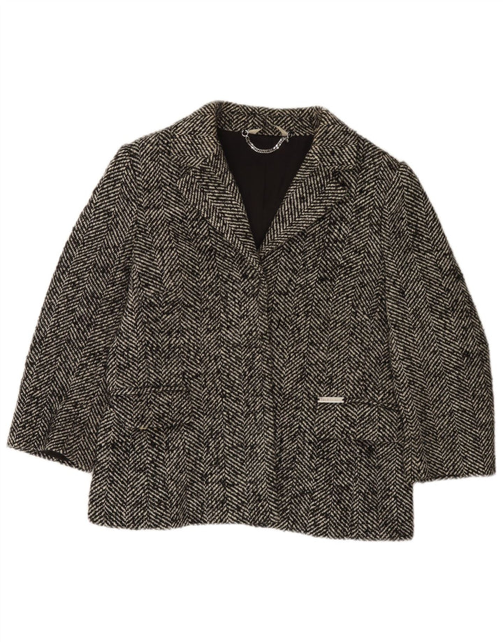 Giacca blazer con maniche a 3/4 da donna Liu Jo UK 14 Grigio medio a spina di pesce