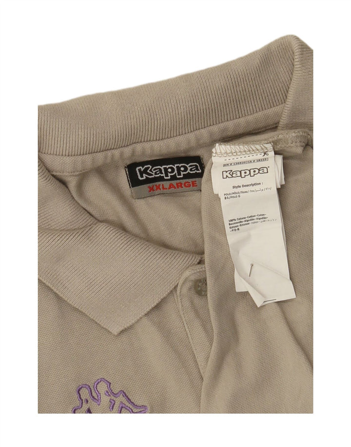 Kappa Mens Polo Shirt 2XL Beige Cotton