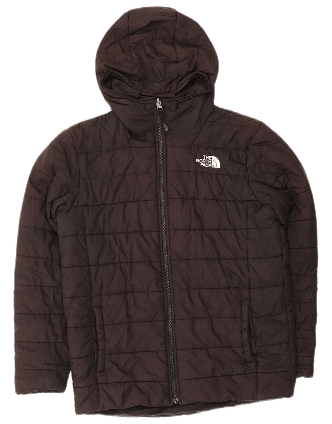 THE NORTH FACE Boys Hooded Padded Jacket 11-12 Years Black