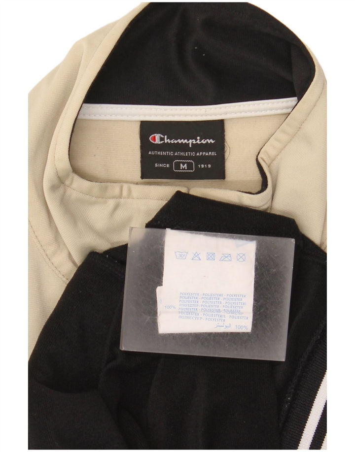 Champion Mens Tracksuit Top Jacket Medium Black Colourblock Polyester