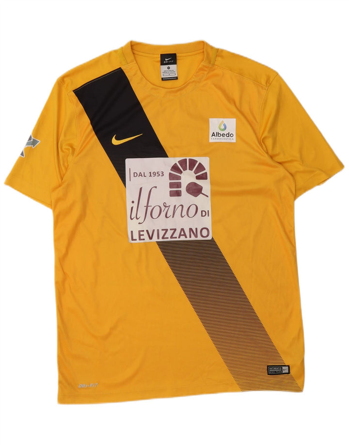 Nike Herren Dri Fit Grafik-T-Shirt-Oberteil Mittelgelbes Farbblock-Polyester