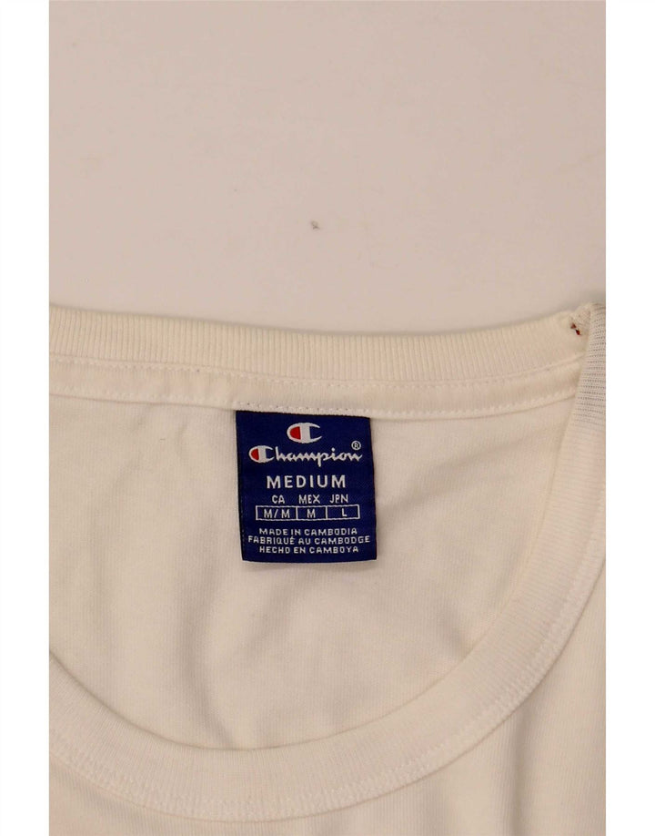 Champion Mens Graphic T-Shirt Top Medium White Colourblock