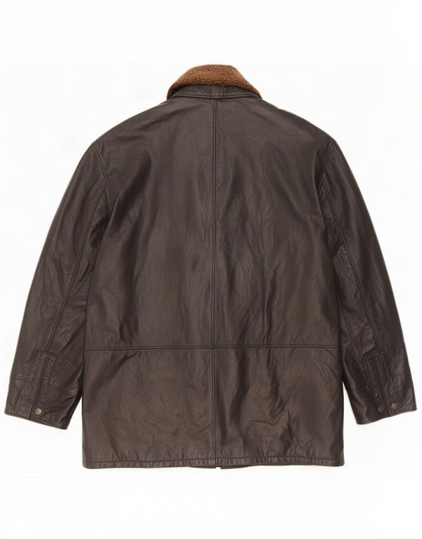 Giacca in pelle da uomo Suprema IT 58 4XL Nera