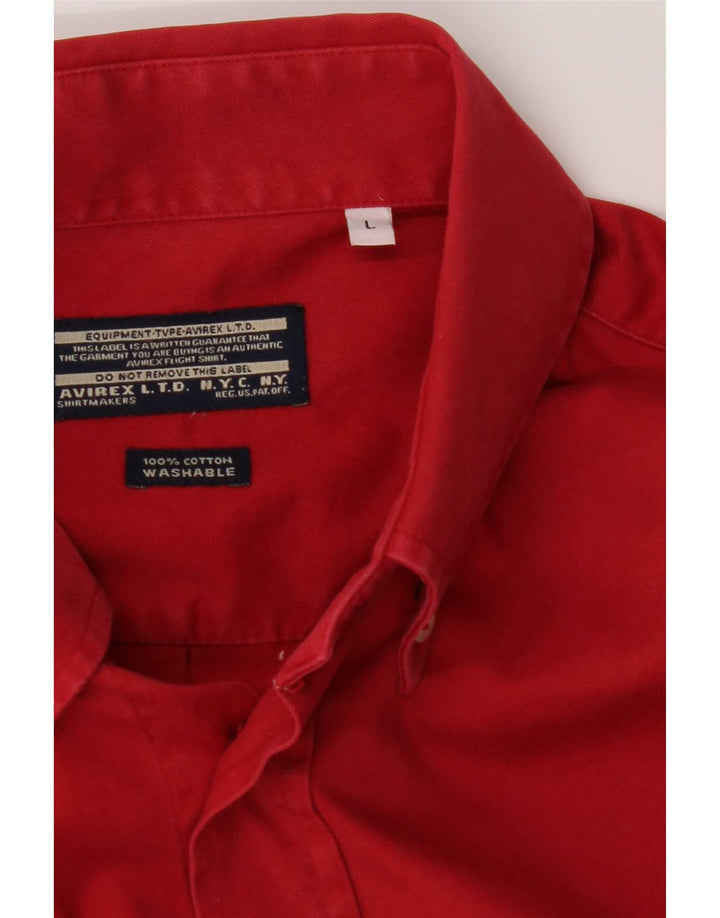 Avirex Mens Shirt Large Red Cotton