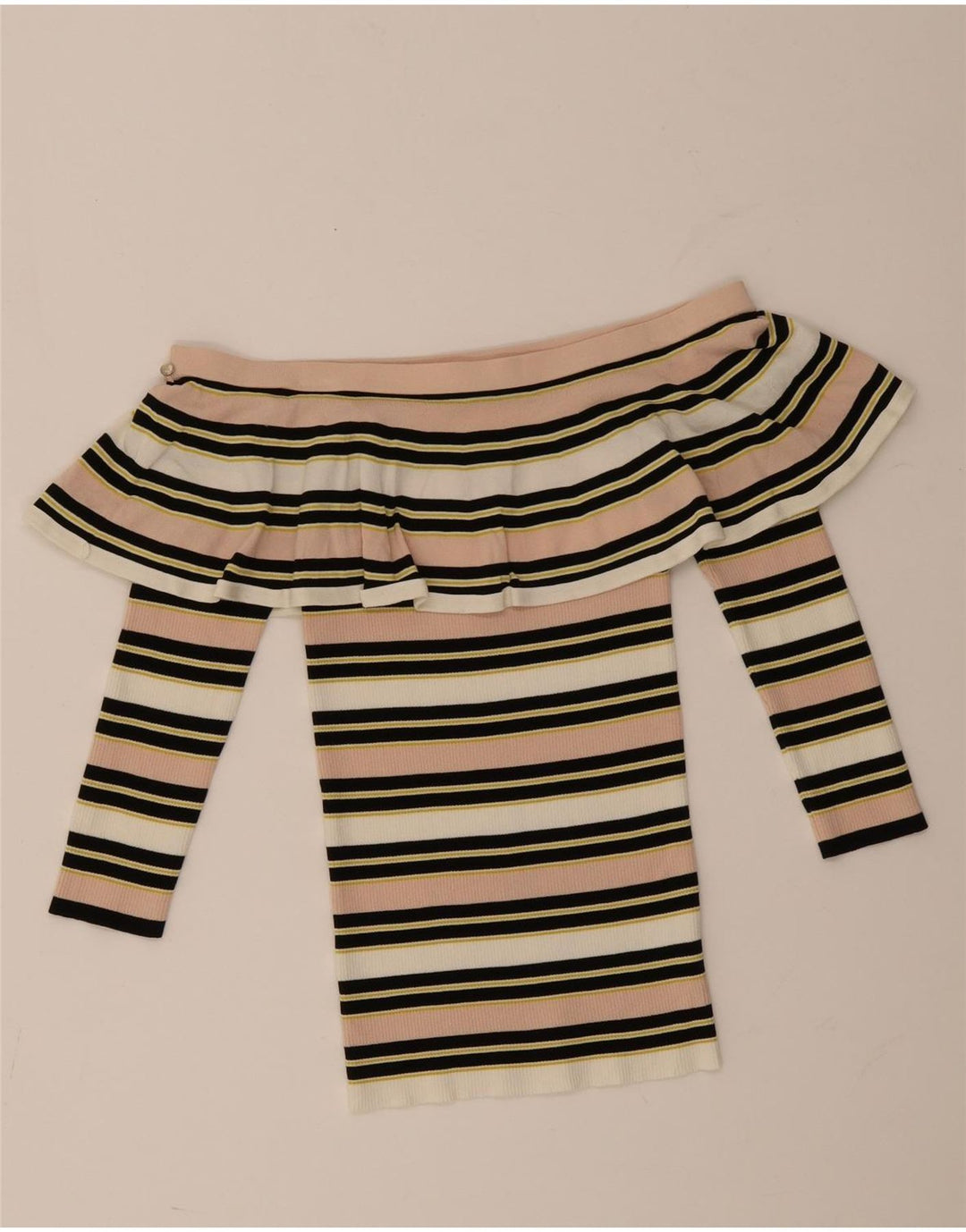 Patrizia Pepe Womens Off Shoulder Top US 2 XS Multicoloured Striped