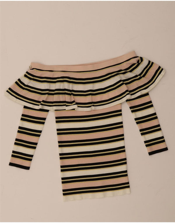 Patrizia Pepe Top da donna con spalle scoperte US 2 XS a righe multicolore