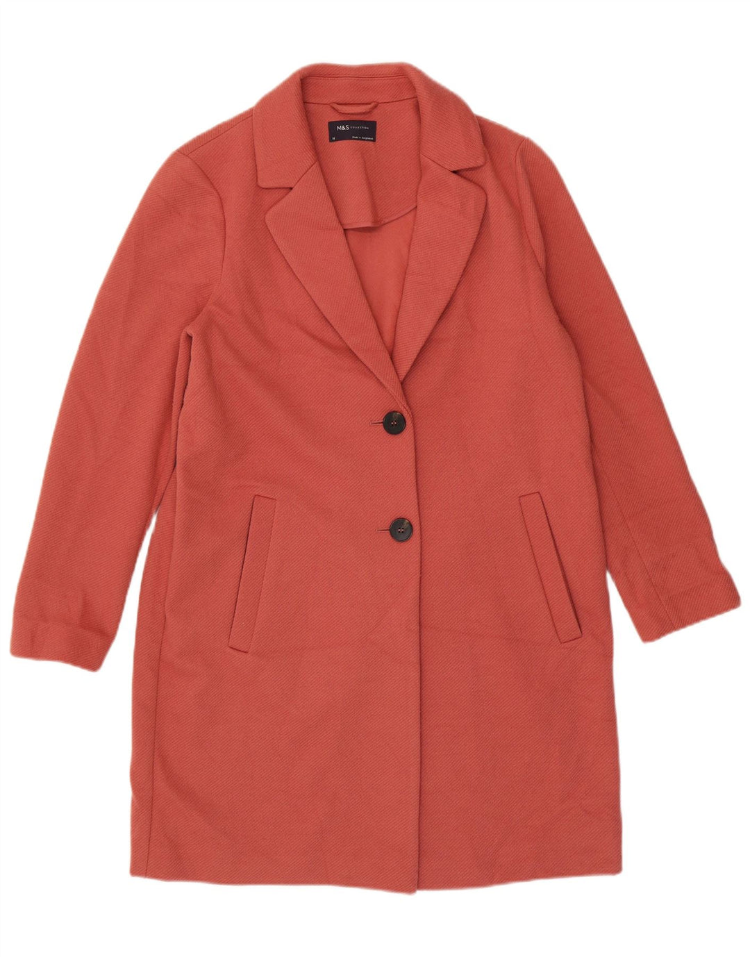 Marks & Spencer Dameoverfrakke UK 14 Medium Pink Polyester