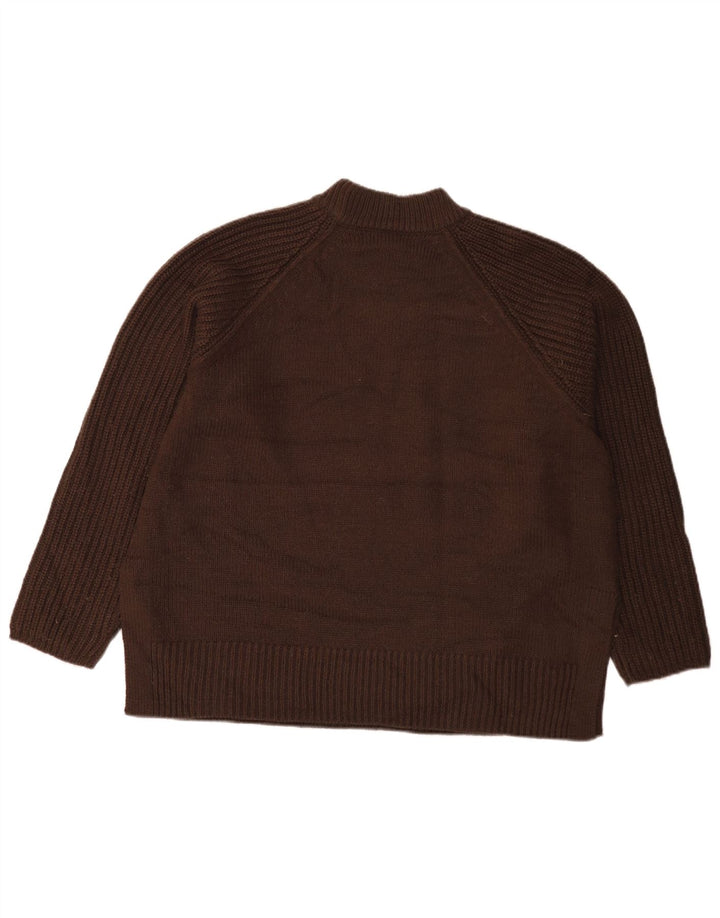 Marks & Spencer Womens Turtle Neck Jumper Sweater UK 16 Large Brown Acrylic