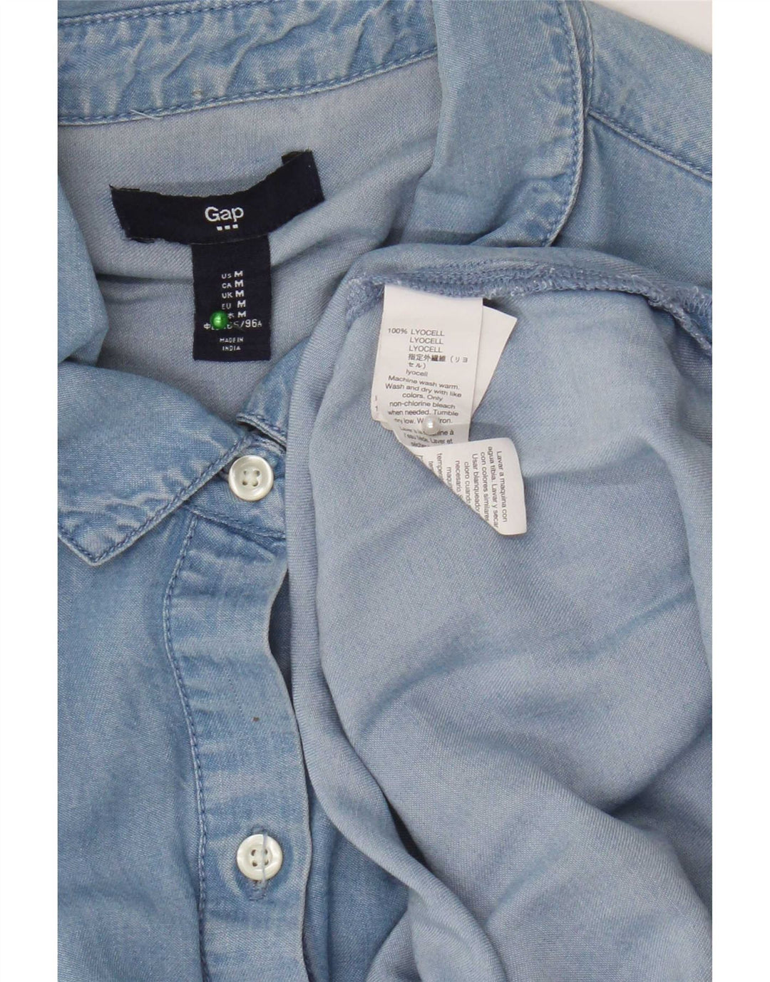 Camicia in denim da donna Gap UK 14 Lyocell blu medio