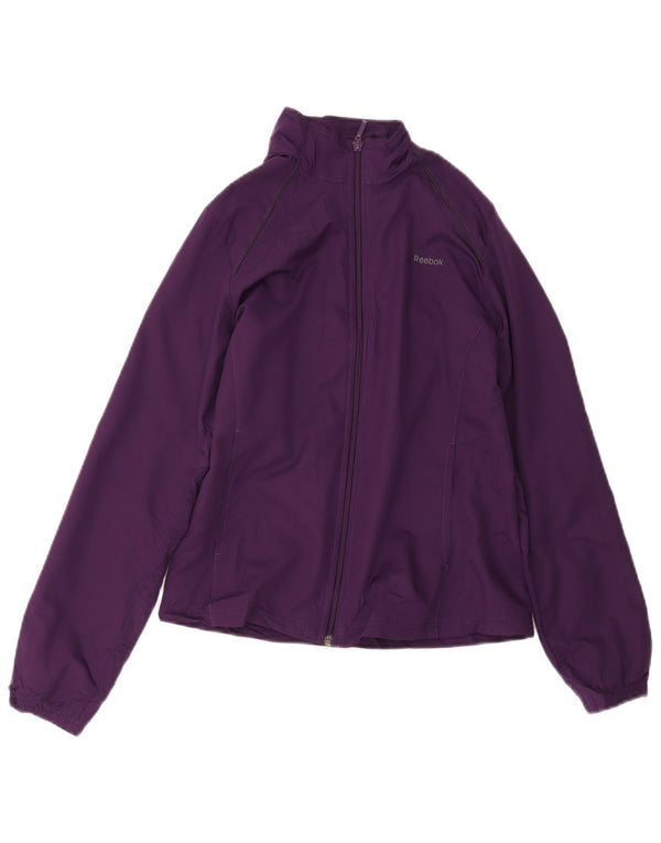 Reebok Womens Loose Fit træningsdragt Topjakke UK 6 XS Lilla Polyester